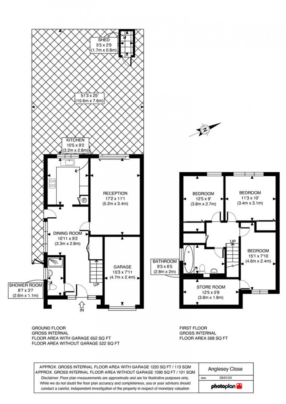 Floorplan for Anglesey Close, Ashford