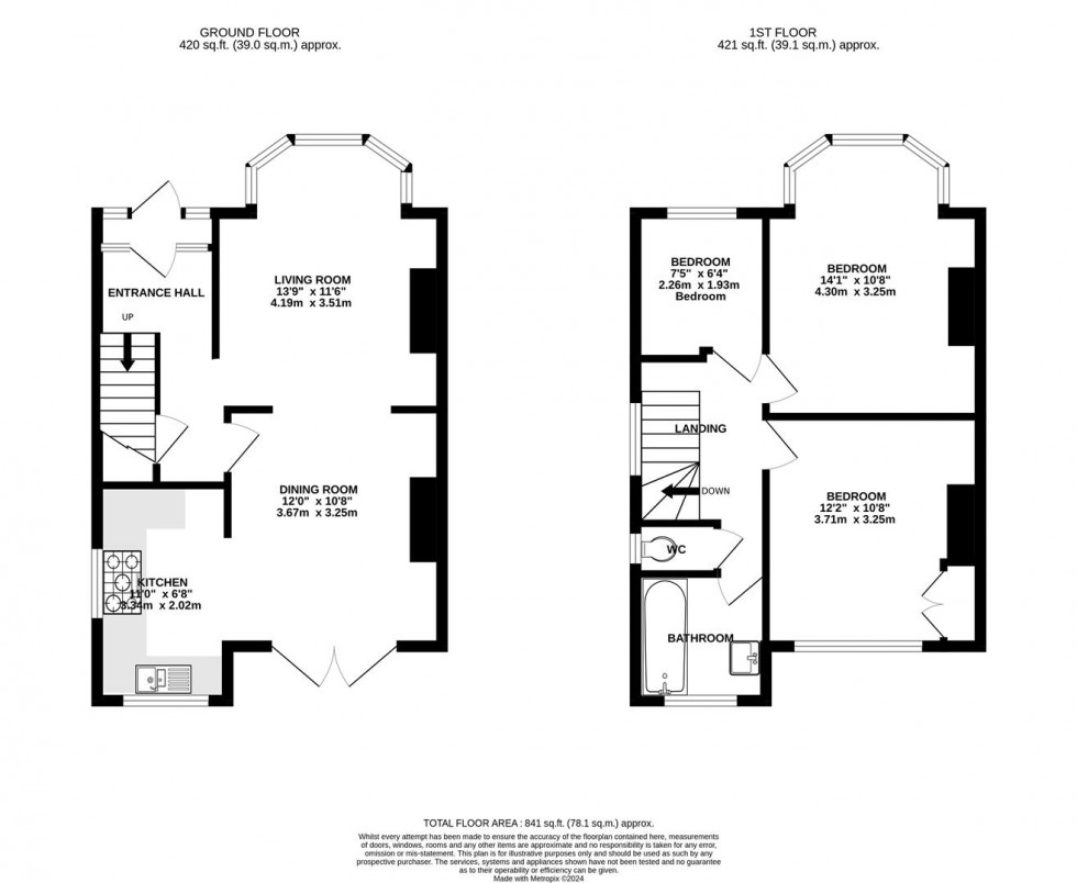 Floorplan for Whitton Dene, Hounslow