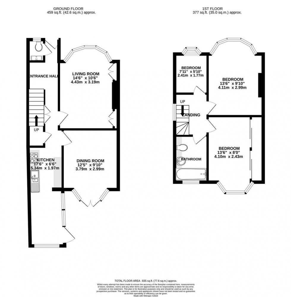 Floorplan for Whitton Dene, Isleworth