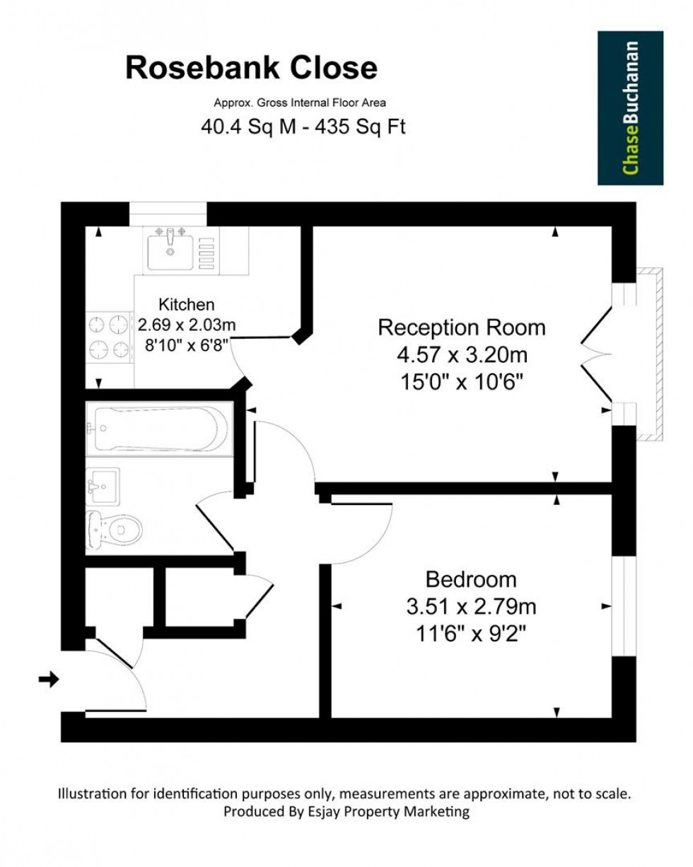 Floorplan for Rosebank Close, Teddington