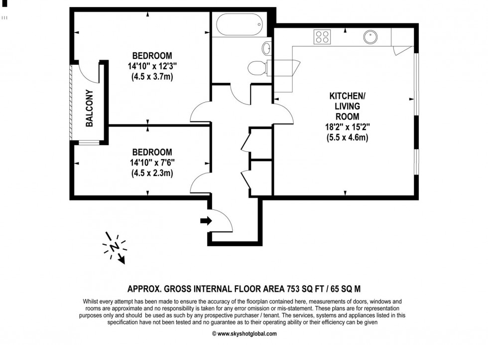 Floorplan for Waldegrave Road, Teddington