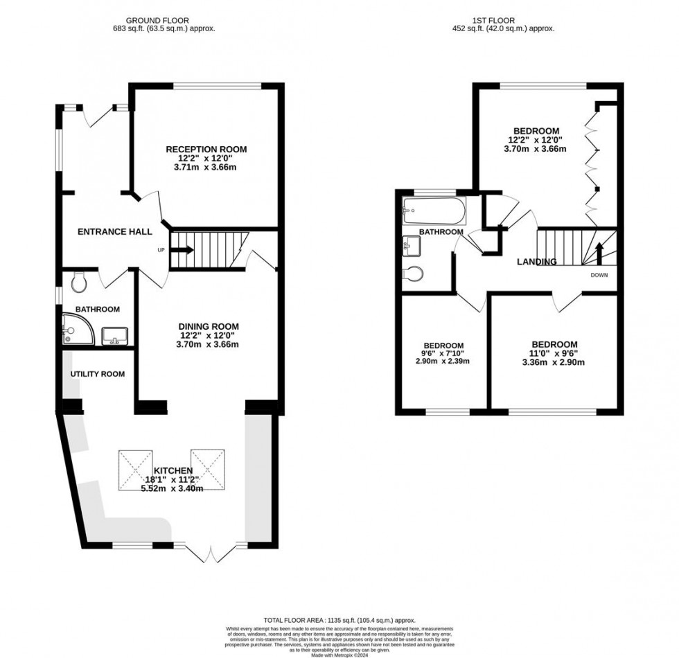 Floorplan for Roseville Avenue, Hounslow