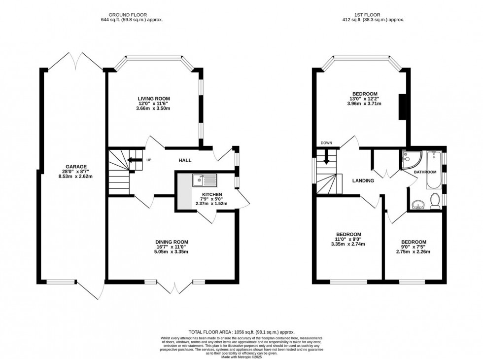 Floorplan for Derwent Road, Whitton