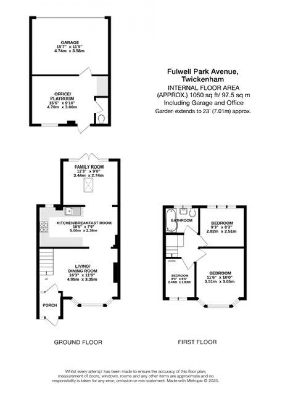 Floorplan for Fulwell Park Avenue, Twickenham