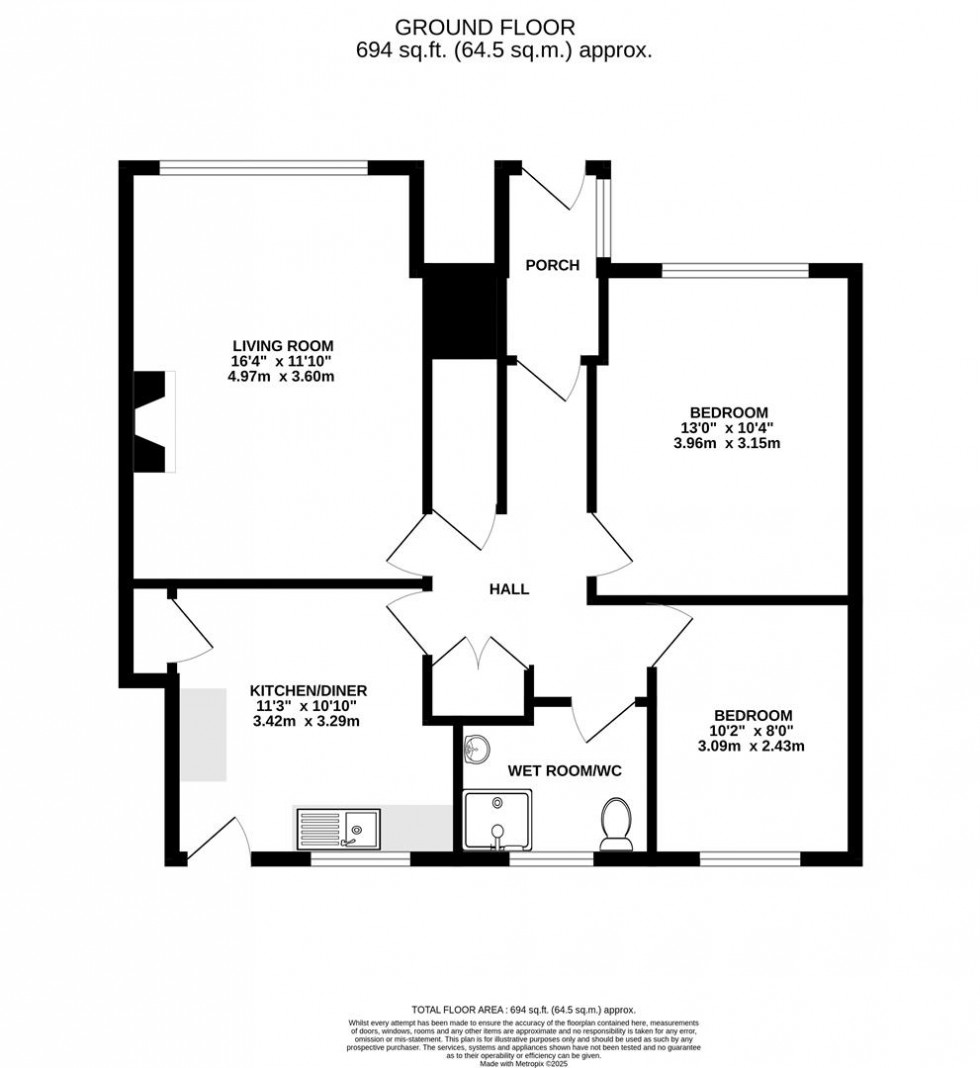 Floorplan for Whitton Dene, Isleworth