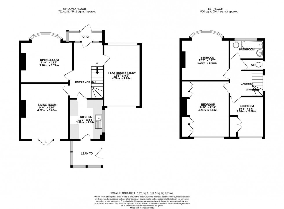 Floorplan for Godfrey Avenue, Twickenham
