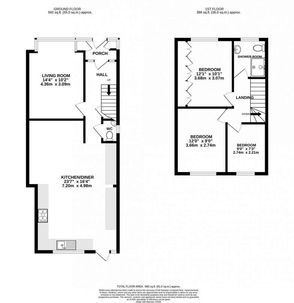 Floorplan for Maswell Park Road, Hounslow