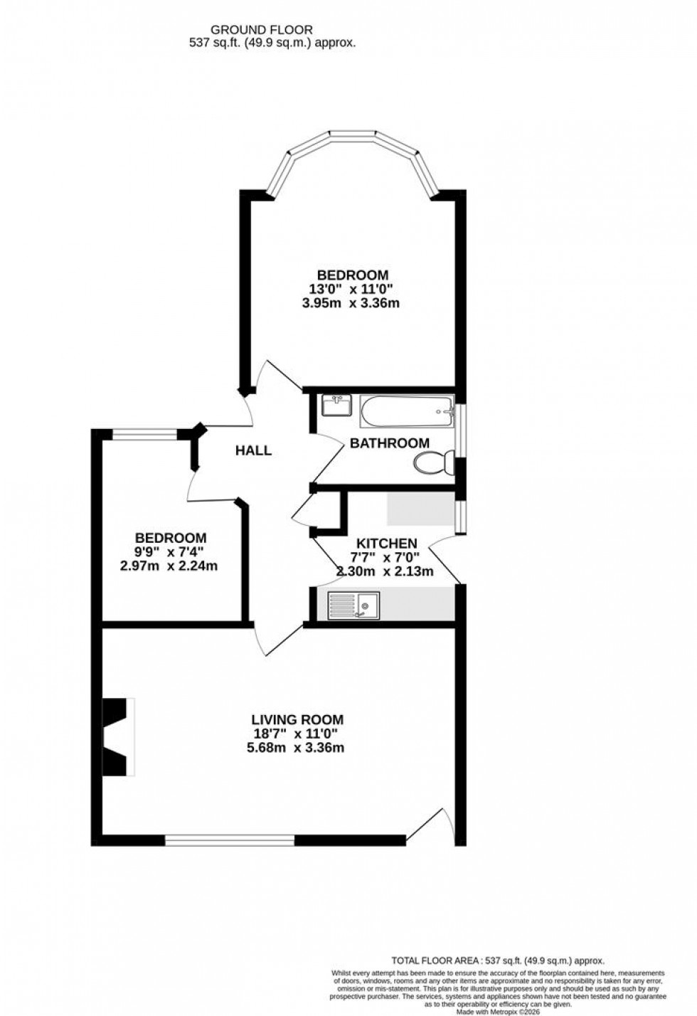 Floorplan for Villiers Avenue, Whitton