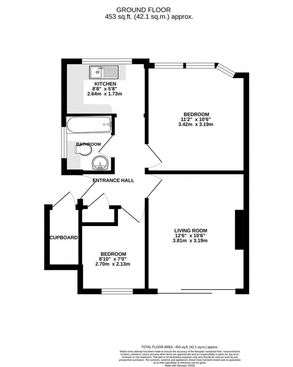 Floorplan for Bramley Close, Whitton