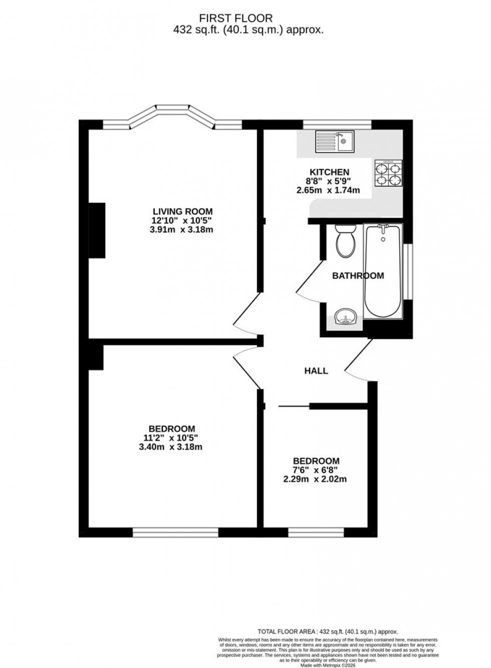 Floorplan for Bramley Close, Whitton