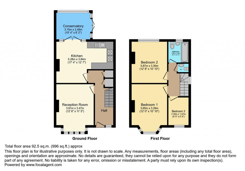 Floorplan for Whitton Road, Twickenham
